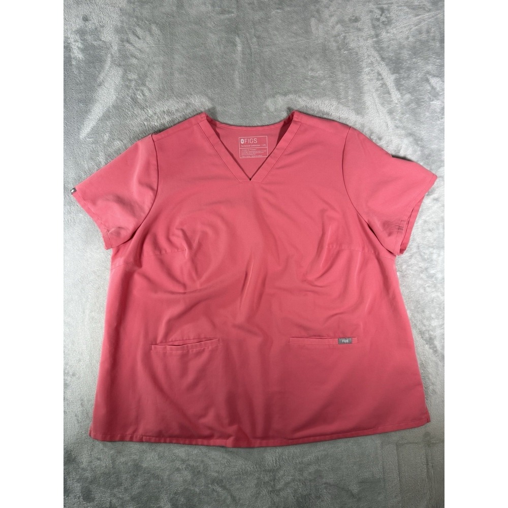 Figs Scrub Top Women's 4XL Pink Casma Three Pocket Healthcare